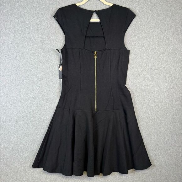 Kate Young Women's Size 8 Black Fit and Flare Mini Dress Sleeveless Cap Sleeved - Picture 8 of 10